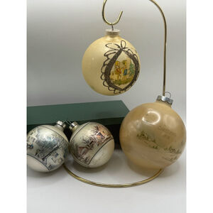Vintage mid-20th century set of 4 Christmas Ball Ornaments Hansel & Gretel